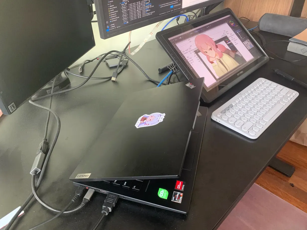 ThinkPad E14 on my desk