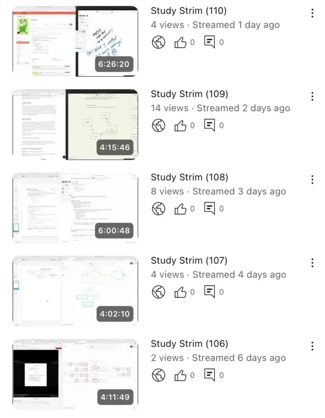 youtube study strims